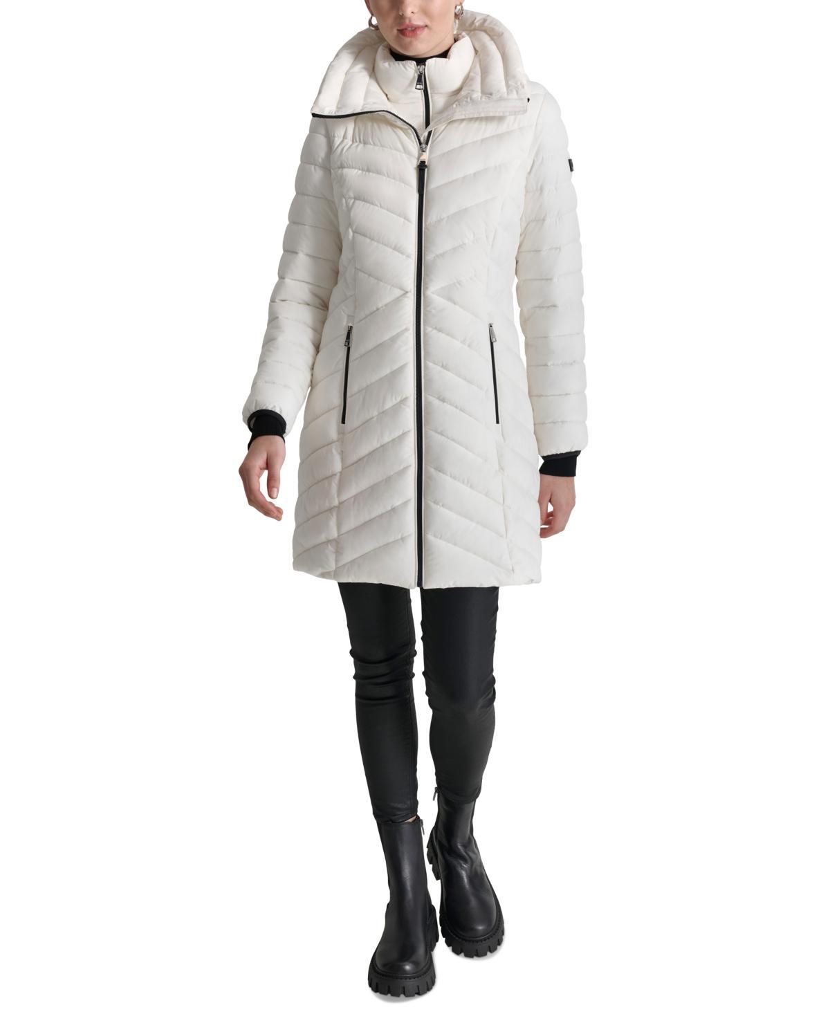 Dkny Womens Bibbed Packable Puffer Coat Product Image