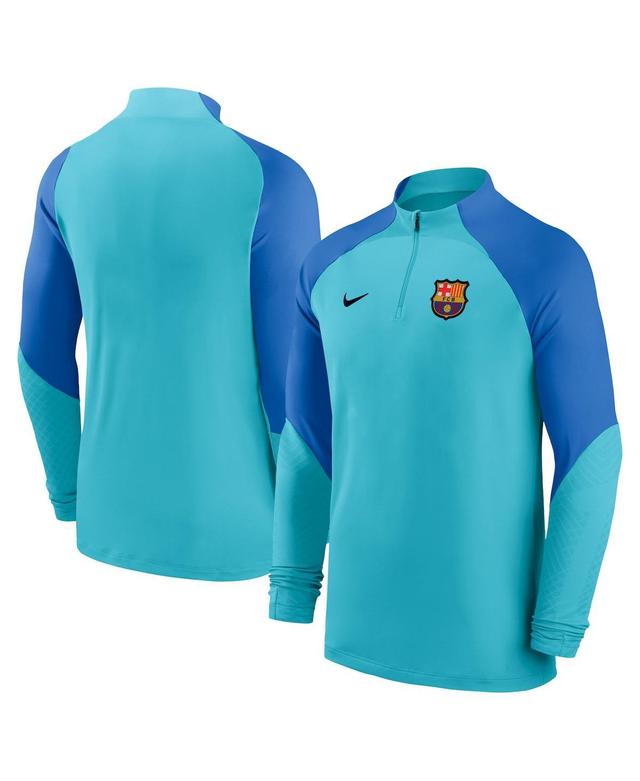 Mens Nike Blue Barcelona Strike Drill Performance Raglan Quarter-Zip Long Sleeve Top Product Image