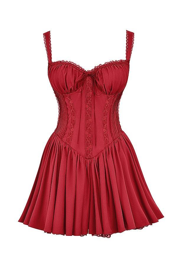 Pietra Cherry Corset Mini Dress - SALE Product Image