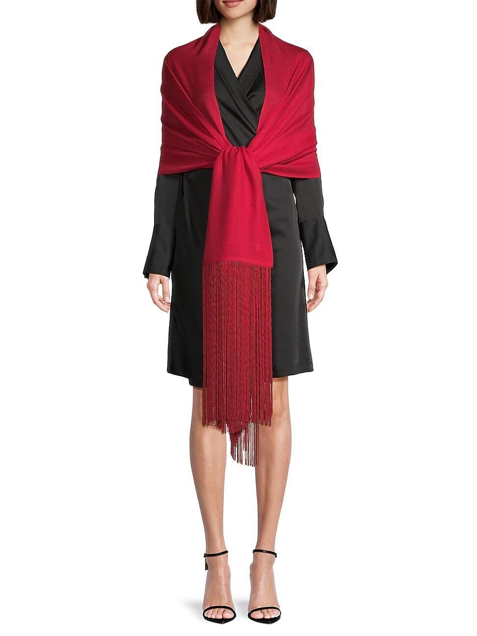 Womens Diamond-Weave Cashmere Tassel Stole product image