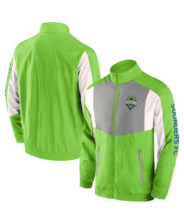 Mens Fanatics Branded Rave Seattle Sounders FC Net Goal Raglan Full-Zip Track Jacket Product Image