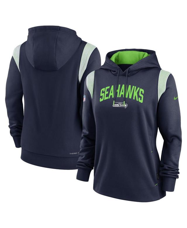 Womens Nike Navy Seattle Seahawks Sideline Stack Performance Pullover Hoodie Product Image