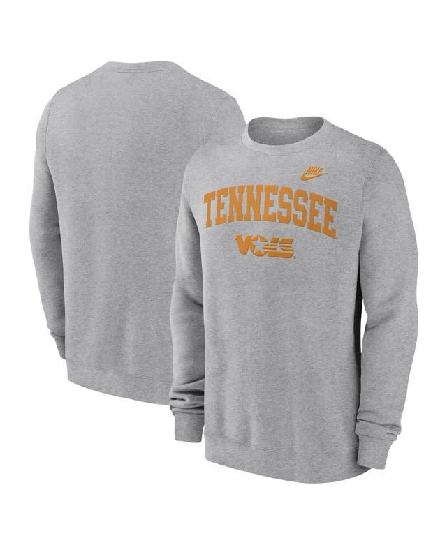 Nike Mens Heather Gray Tennessee Volunteers Legacy Classic Tackle Twill EmbroideredArch Over Logo Pullover Sweatshirt Product Image