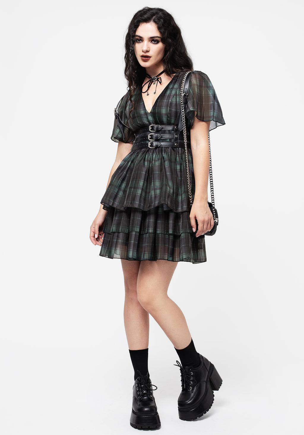 Checkmate Layered Organza Mini Dress Product Image