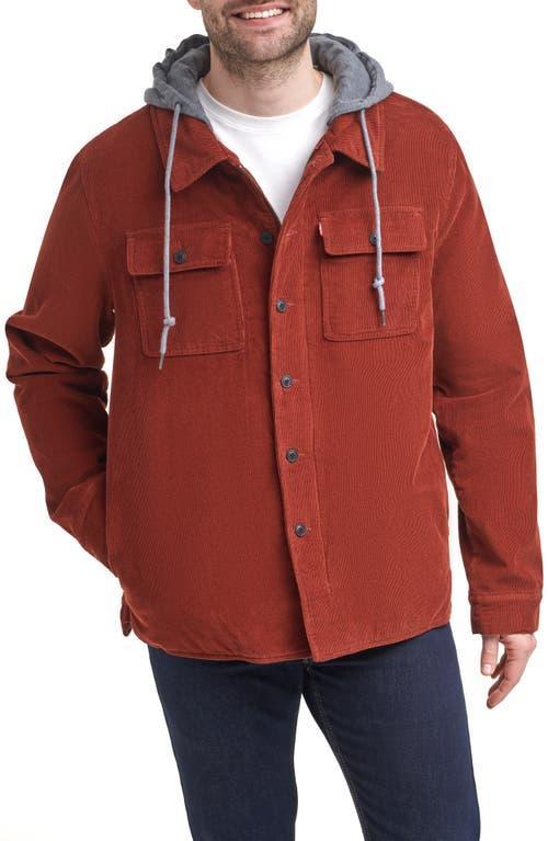 Mens Levis Corduroy Sherpa-Lined Hooded Shacket Red Product Image