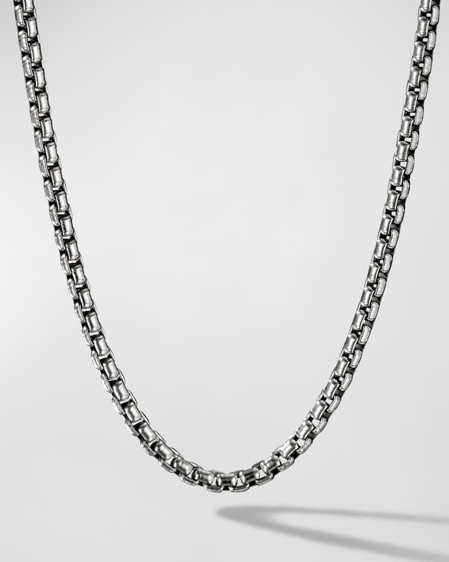 Men's Box Chain Necklace in Silver, 3.6mm, 24"L Product Image