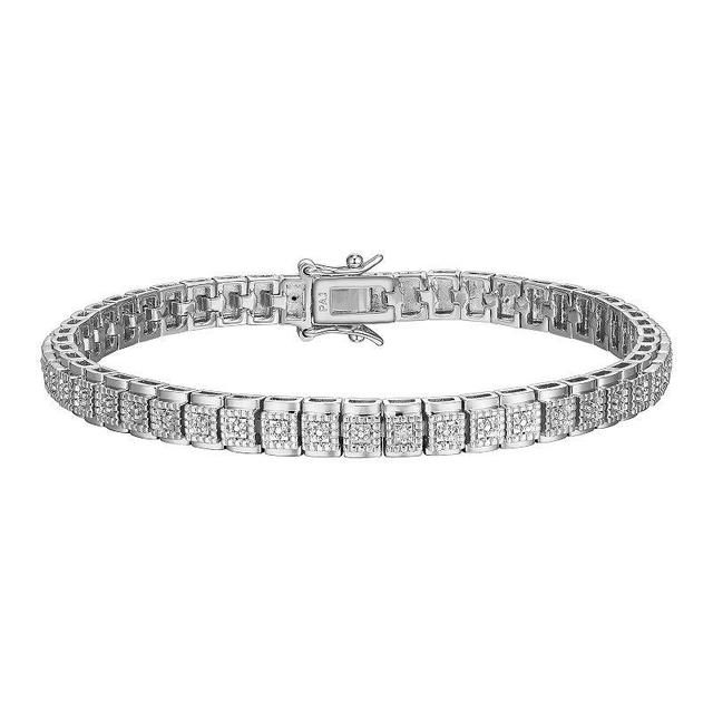 Sarafina Silver Tone Diamond Accent Tennis Bracelet, Womens Silver Tone White Product Image