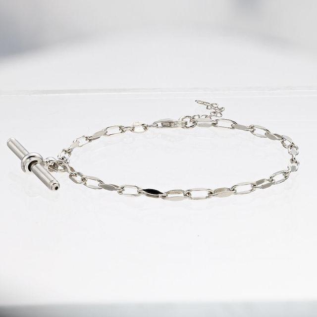 Sterling Silver Toggle Link Bracelet, Womens White Product Image