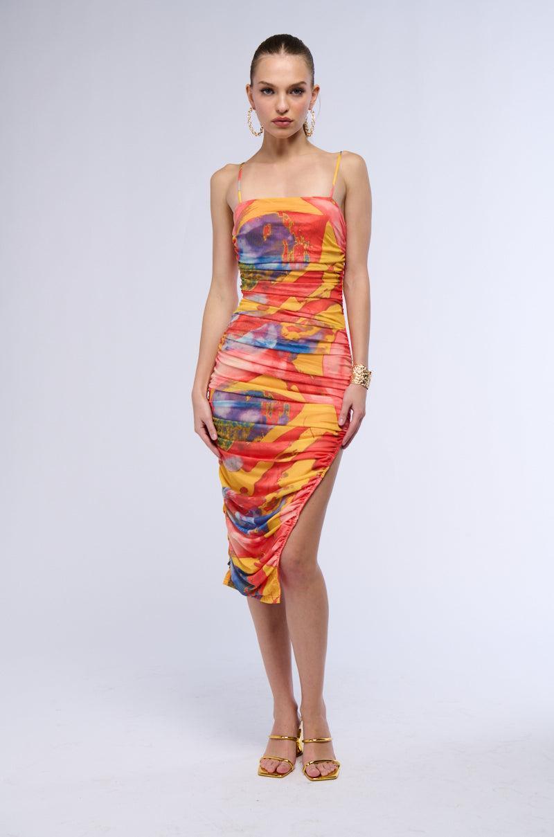 TUTTI FRUTTI RUCHED MIDI DRESS product image