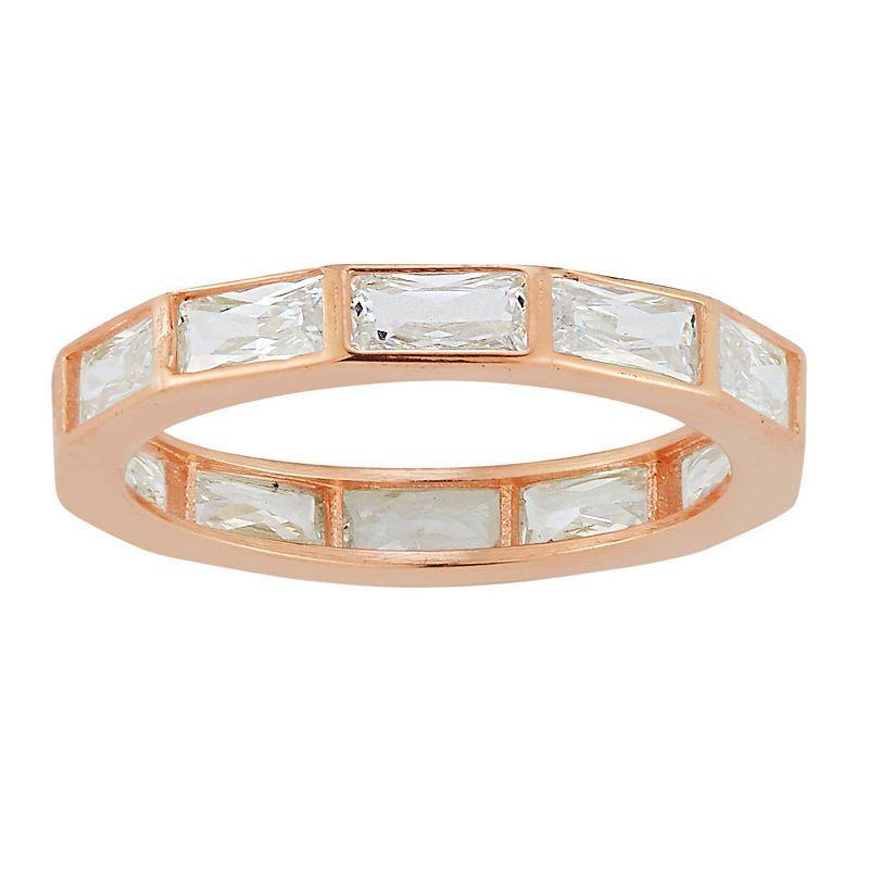 Sunkissed Sterling Cubic Zirconia Band Ring, Womens Rose Gold Tone Product Image