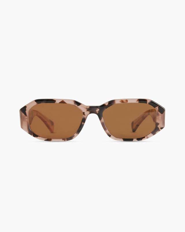 Cora Polarized Acetate Sunglasses in Tan Tortoise with Brown Lens, Size Wide, Cellulose Acetate by Quince Product Image