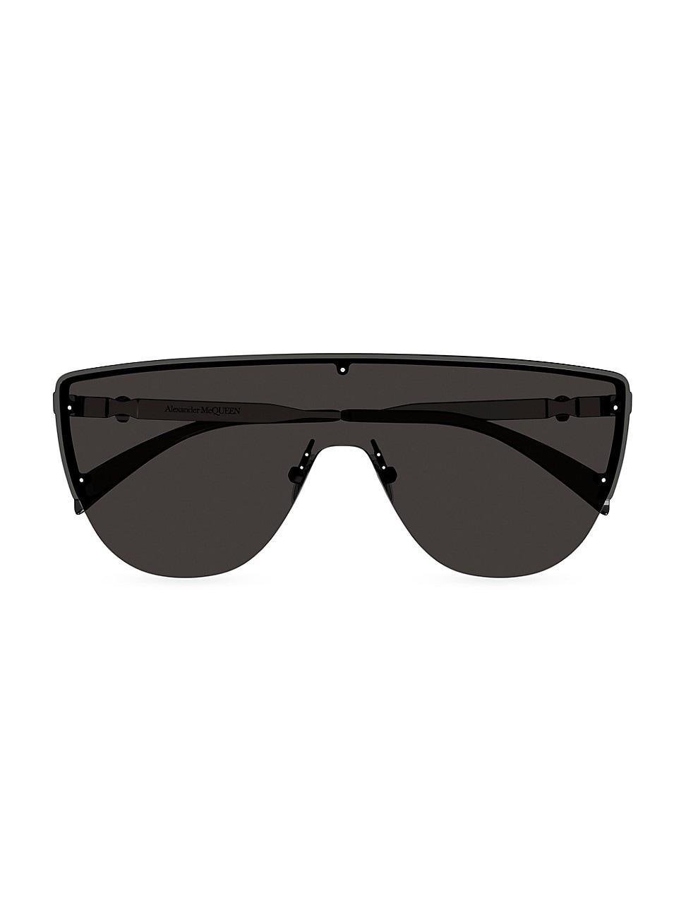 Half-Rimmed Metal Shield Sunglasses Product Image
