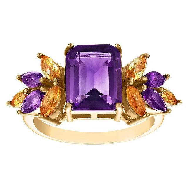 Designs by Gioelli 14k Gold Over Silver Amethyst & Citrine Ring, Womens Gold Tone Product Image