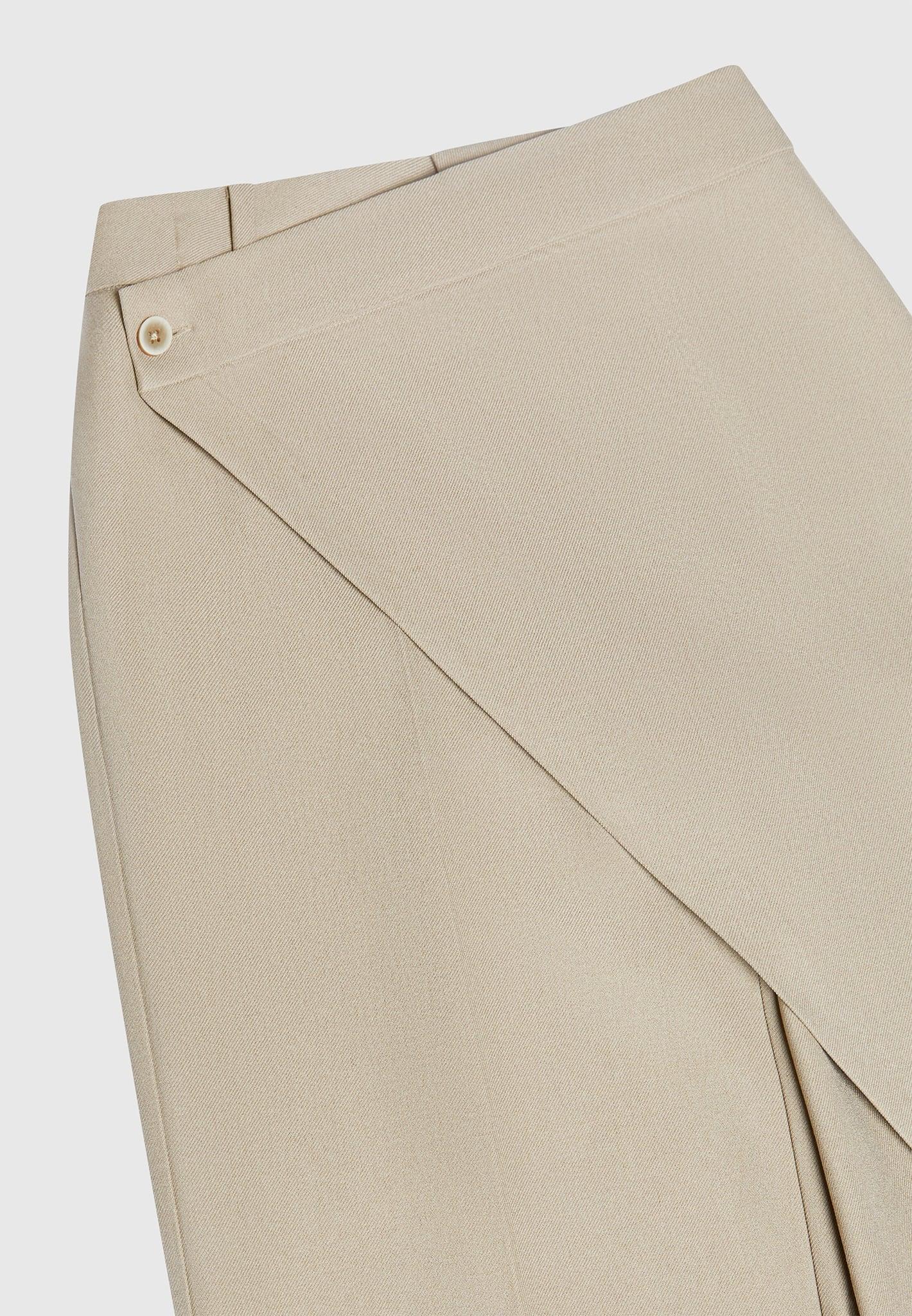 Wrap Tailored Trousers - Beige Female Product Image