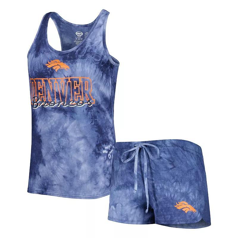 Women's Concepts Sport Navy Denver Broncos Billboard Scoop Neck Racerback Tank and Shorts Sleep Set Product Image