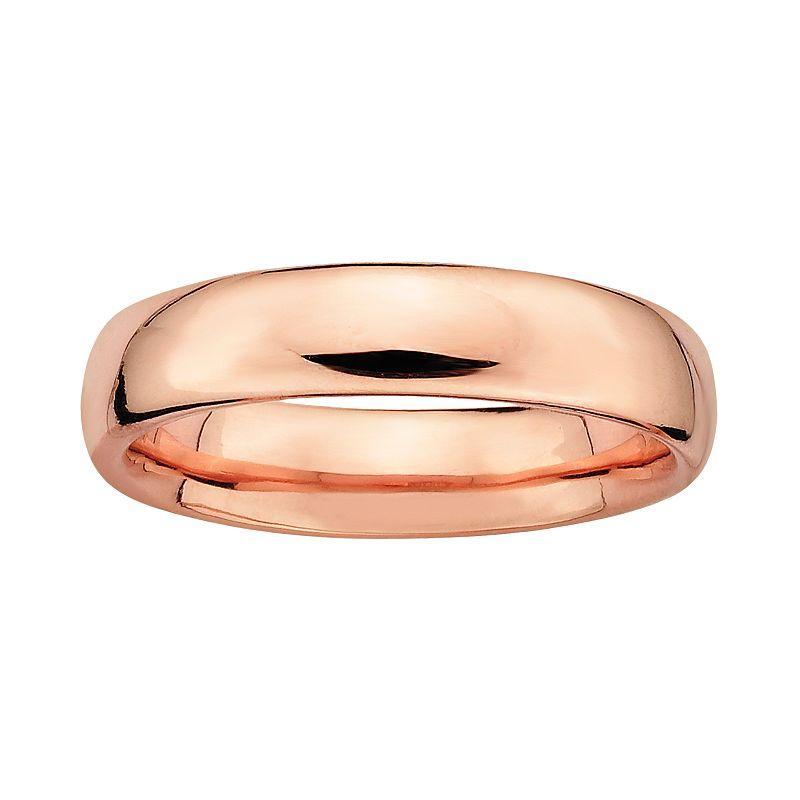 Stacks & Stones 18k Rose Gold Over Silver Stack Ring, Womens Pink Product Image