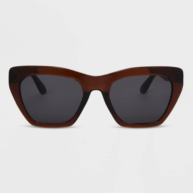 Womens Shiny Plastic Cateye Sunglasses - Universal Thread Brown Product Image
