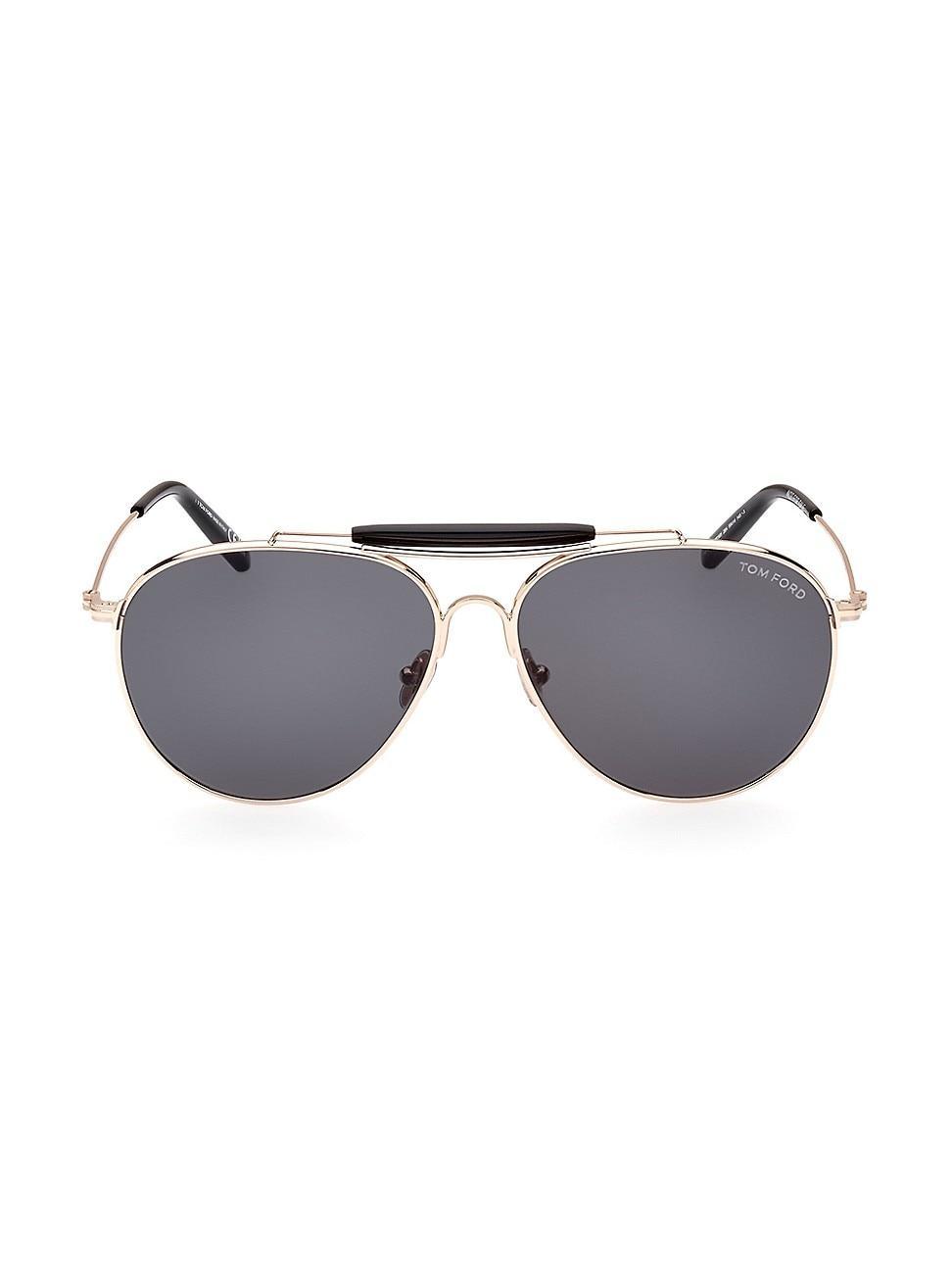 Mens 60MM Navigator Metal Sunglasses Product Image