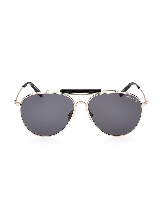 Mens 60MM Navigator Metal Sunglasses Product Image