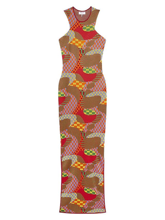 Womens Checkered Jacquard Maxi Dress Product Image