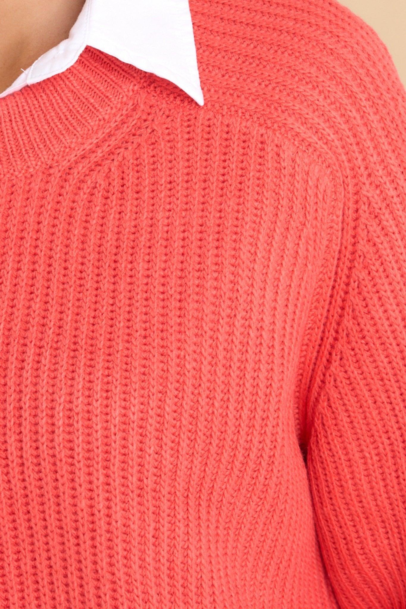 Just A Thought Tomato Red Sweater Product Image