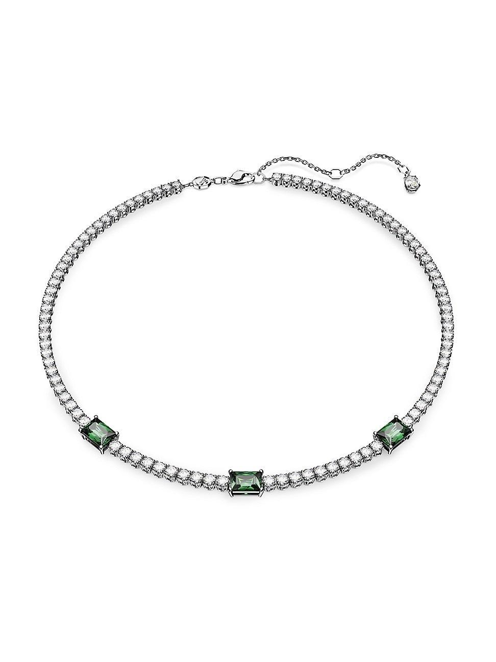 Swarovski Matrix Collection Green Mixed Crystal Cut Tennis Collar Necklace Product Image