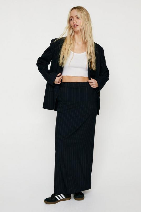 Tailored Pinstripe Maxi Skirt Product Image