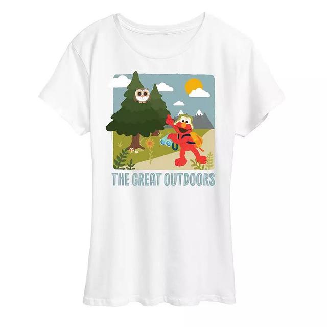 Womens Sesame Street Elmo The Great Outdoor Graphic Tee Blue Product Image