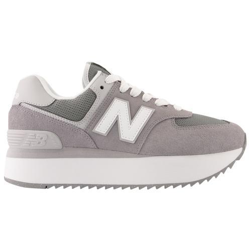 New Balance Womens 574 Stacked - Running Shoes Grey/White Product Image