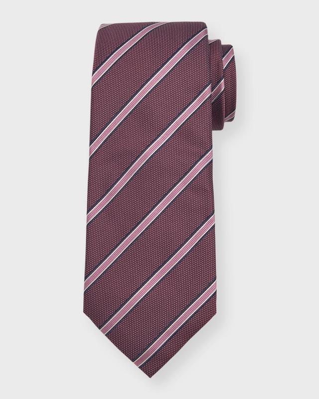 Mens Textured Striped Silk Tie Product Image