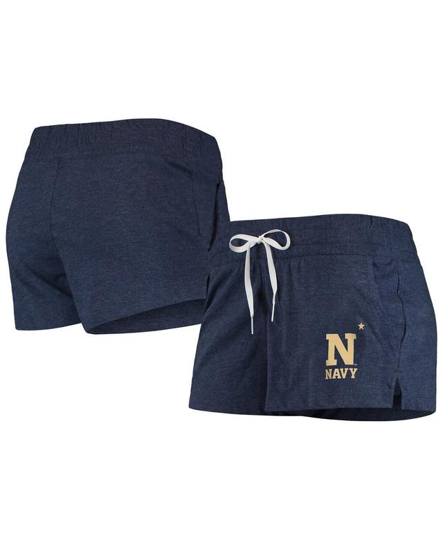 Womens Under Armour Heathered Navy Navy Midshipmen Performance Cotton Shorts NVY Blue Product Image