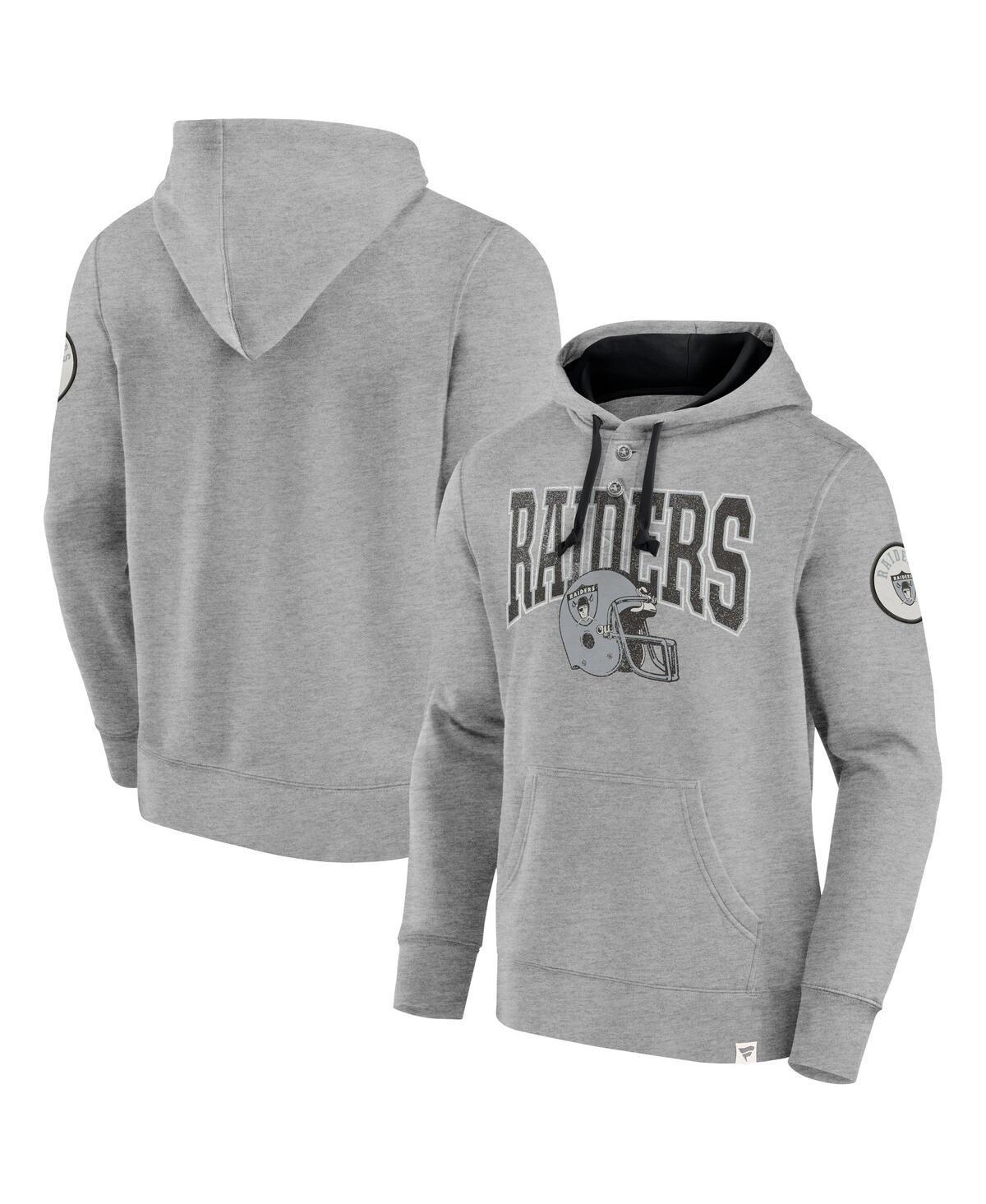 Fanatics Mens Heather Gray Las Vegas Raiders Label Maker Pullover Hoodie Product Image