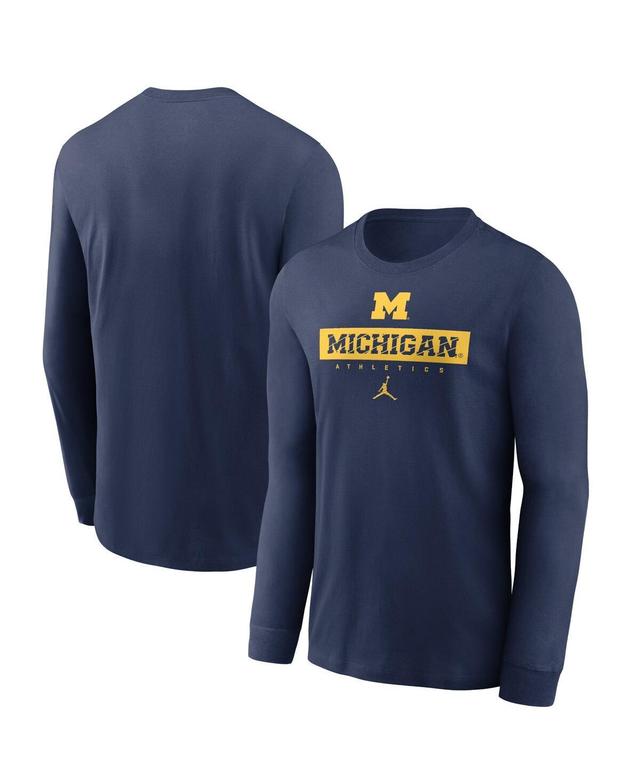 Jordan Mens Navy Michigan Wolverines 2024 Sideline Legend Performance Long Sleeve T-Shirt Product Image