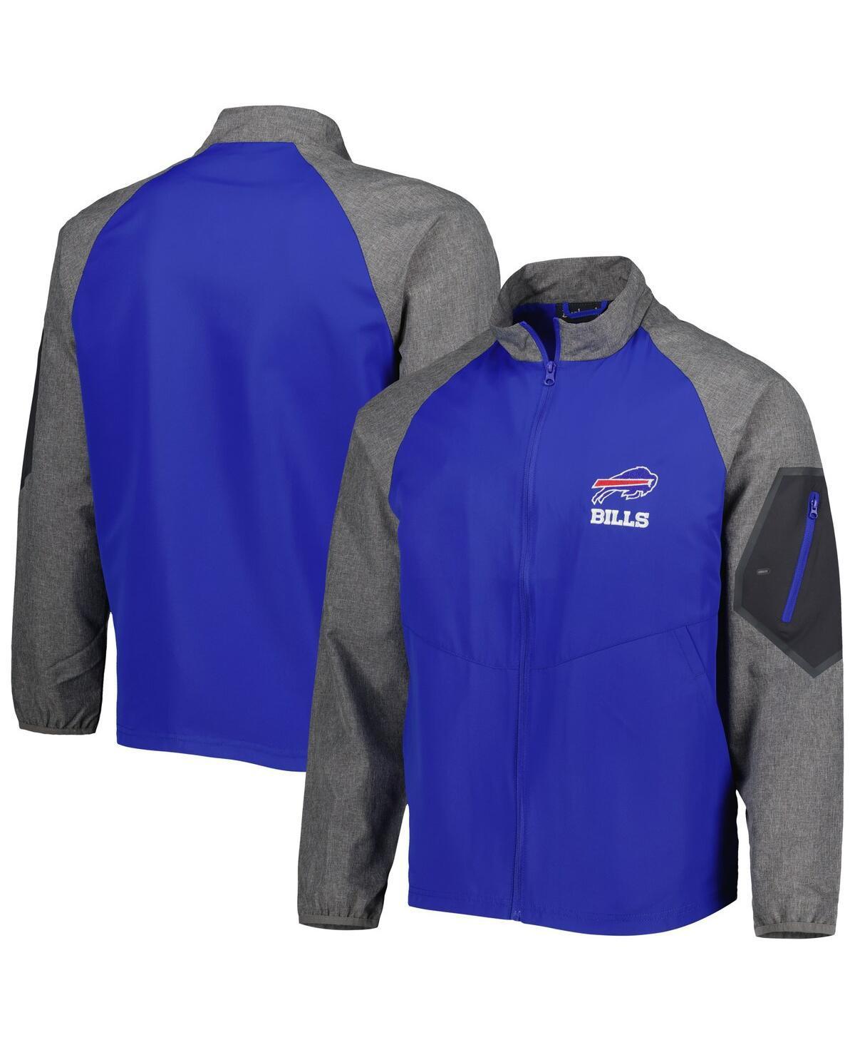 Mens Dunbrooke Royal/Heather Gray New York Giants Hurricane Raglan Full-Zip Windbreaker Jacket Product Image