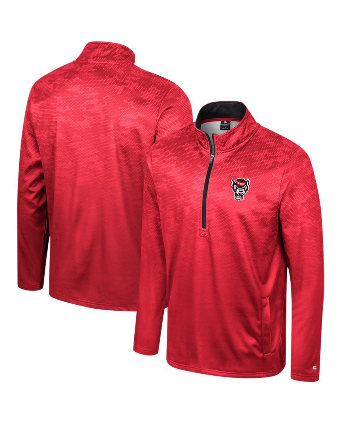 Mens Colosseum Red NC State Wolfpack The Machine Half-Zip Jacket Product Image