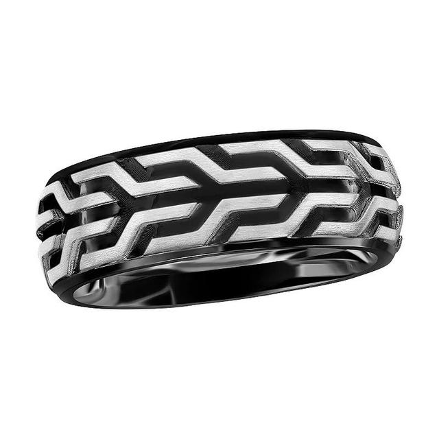 Metallo Mens Black Ion-Plated Stainless Steel Ring Product Image