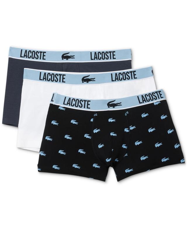 Lacoste Mens 3pk. Crocodile-Print Logo Boxers - Shq Black/ Product Image