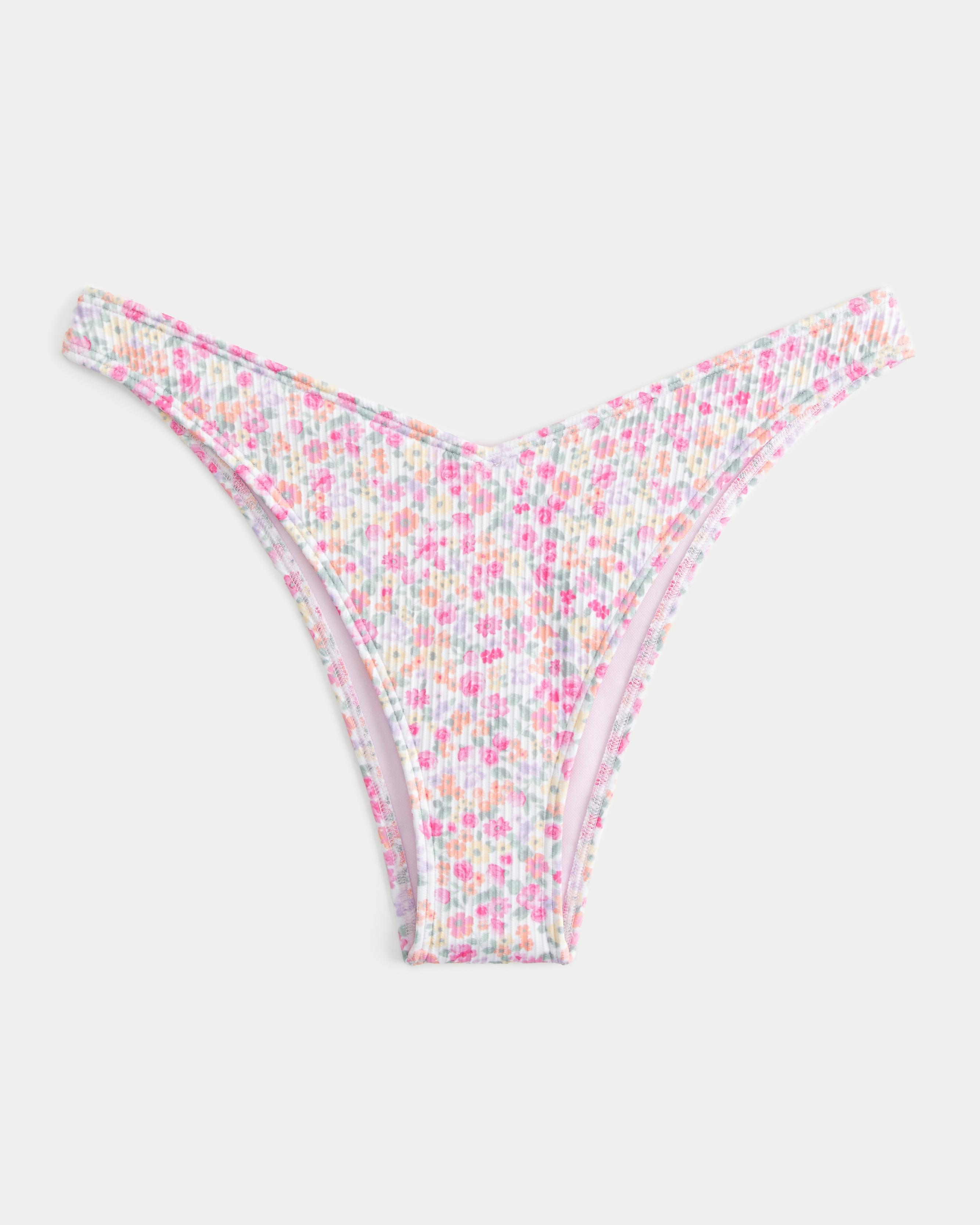 Ribbed High-Leg V-Waist Cheekiest Bikini Bottom Product Image