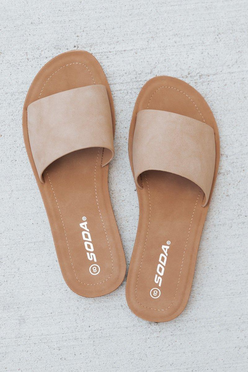 Natural Suede Slide Sandals - FINAL SALE Product Image