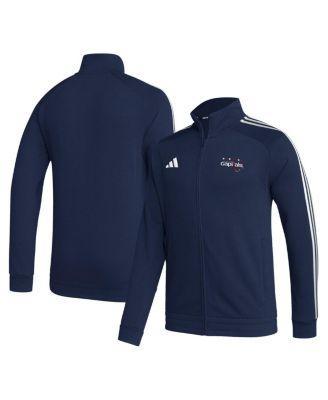 Mens adidas Washington Capitals Raglan Full-Zip Track Jacket Blue Product Image