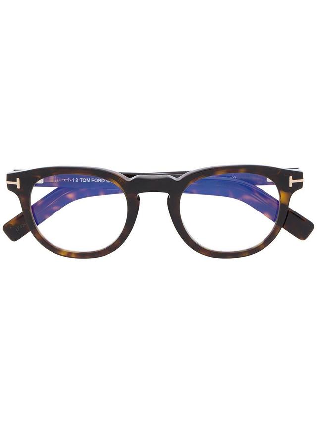 Round Frame Glasses In Brown Product Image