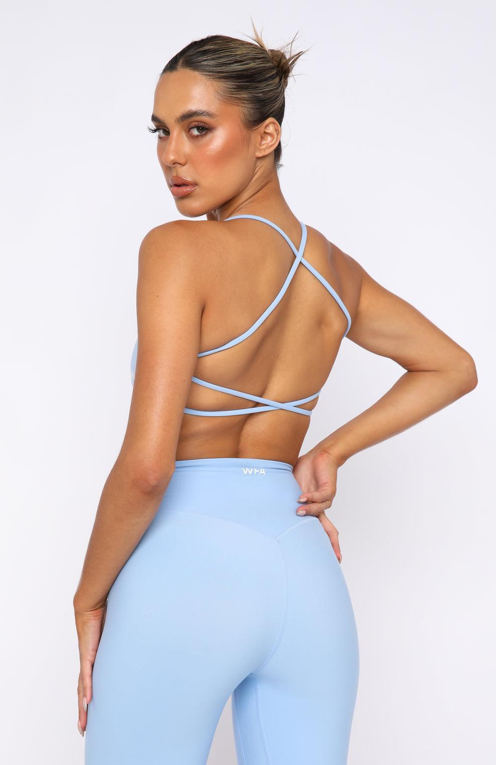 She's Healthy Sports Crop Sky Blue Product Image