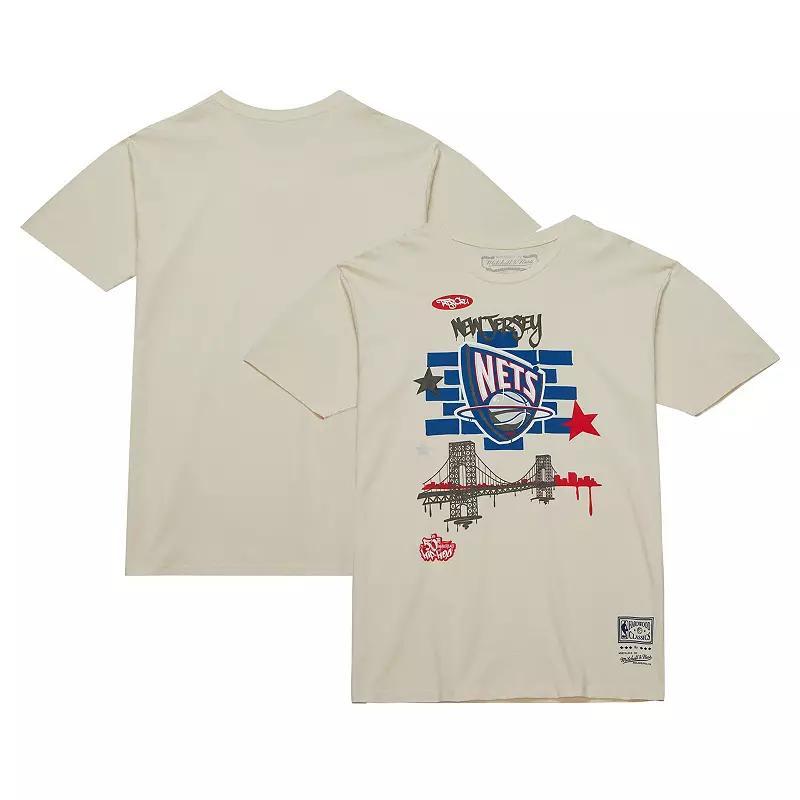 Mens Mitchell & Ness x Tats Cru Cream New Jersey Nets Hardwood Classics City T-Shirt Product Image