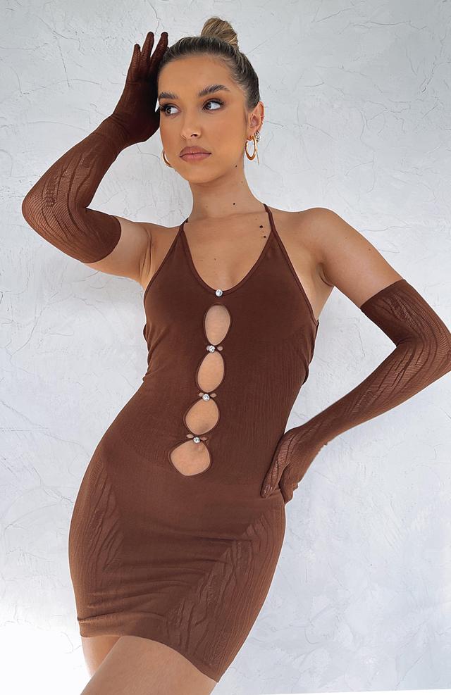 Link Up Mini Dress Chocolate Product Image