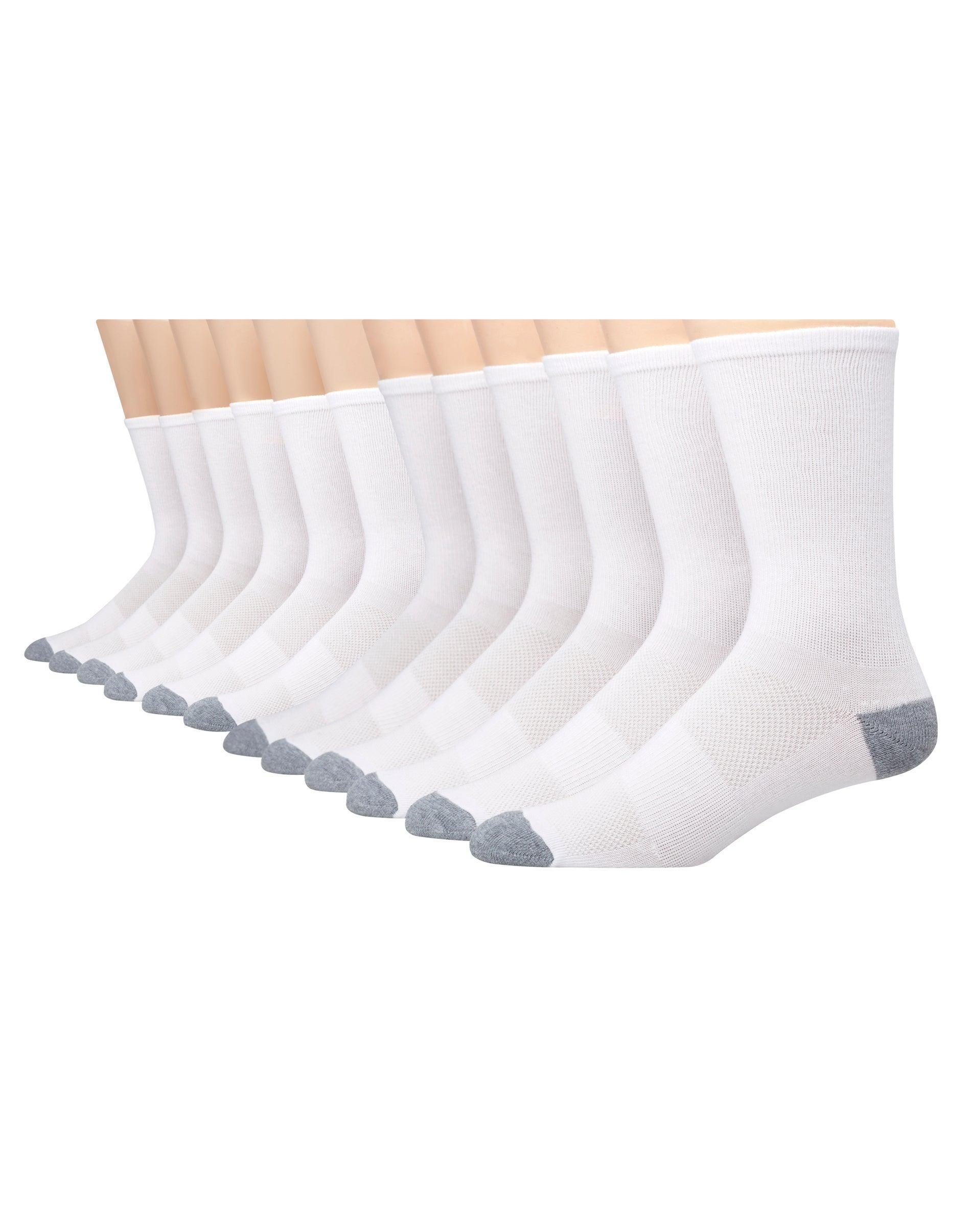 Hanes X-Temp Mens Lightweight Crew Socks, Shoe Sizes 6-12, 12-Pairs Black Product Image