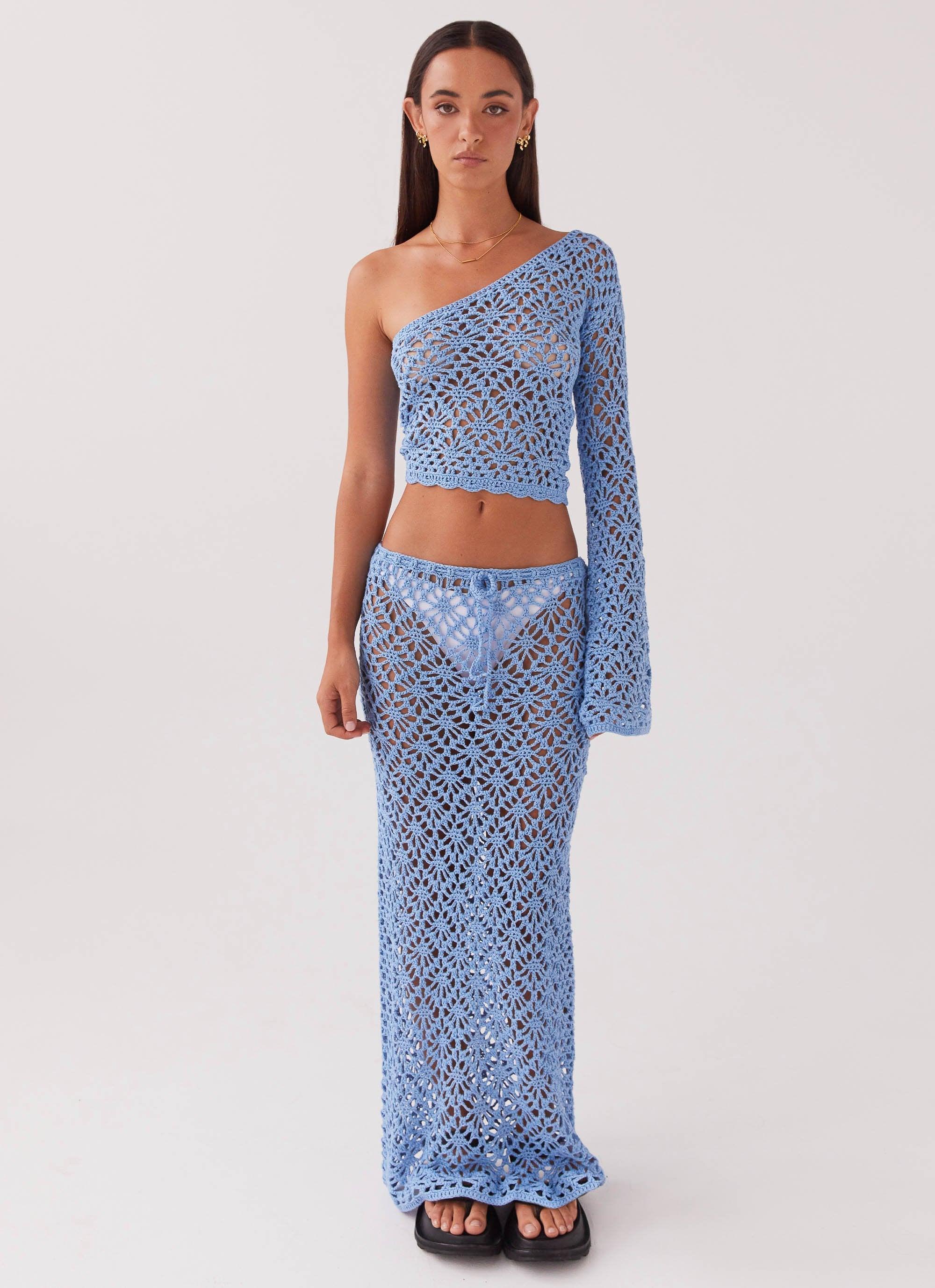 Merliah Crochet Maxi Skirt - Blue Product Image