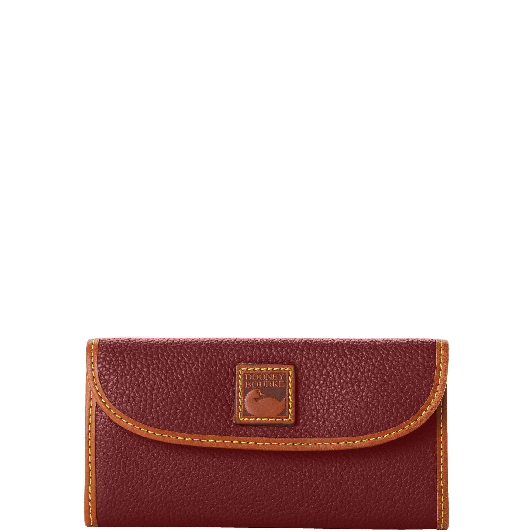 Dooney & Bourke Womens Pebble Grain Continental Leather Clutch in Bordeaux Product Image