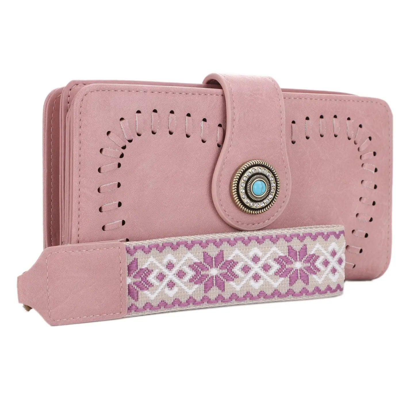 Dolly Western Wallet with Boho Wristlet Strap Female Product Image