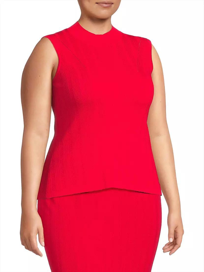 Womens Rib-Knit Sleeveless Top Product Image