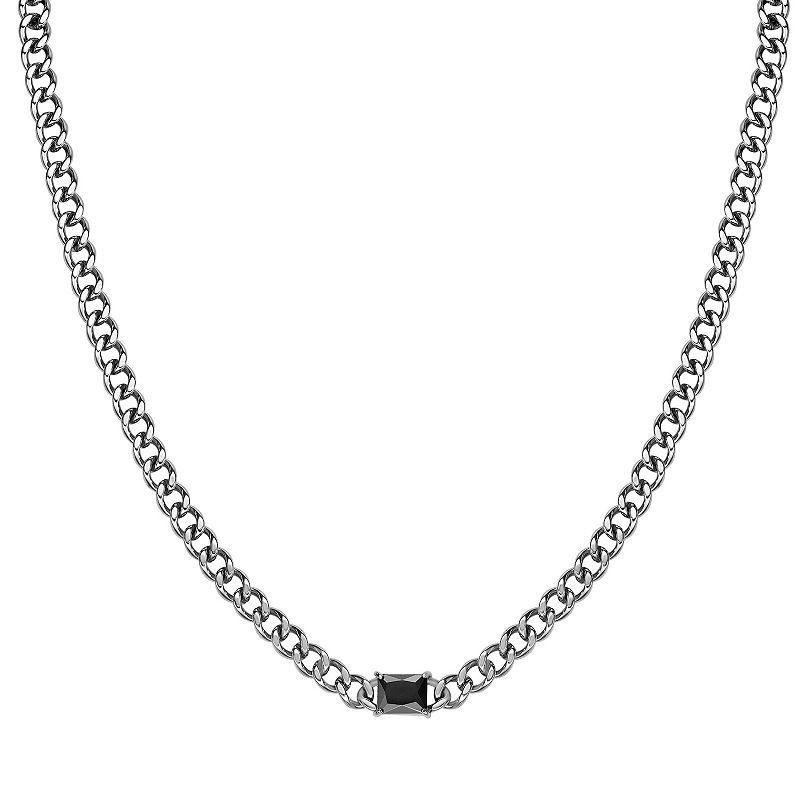 Mens LYNX Stainless Steel Curb Chain Necklace Product Image